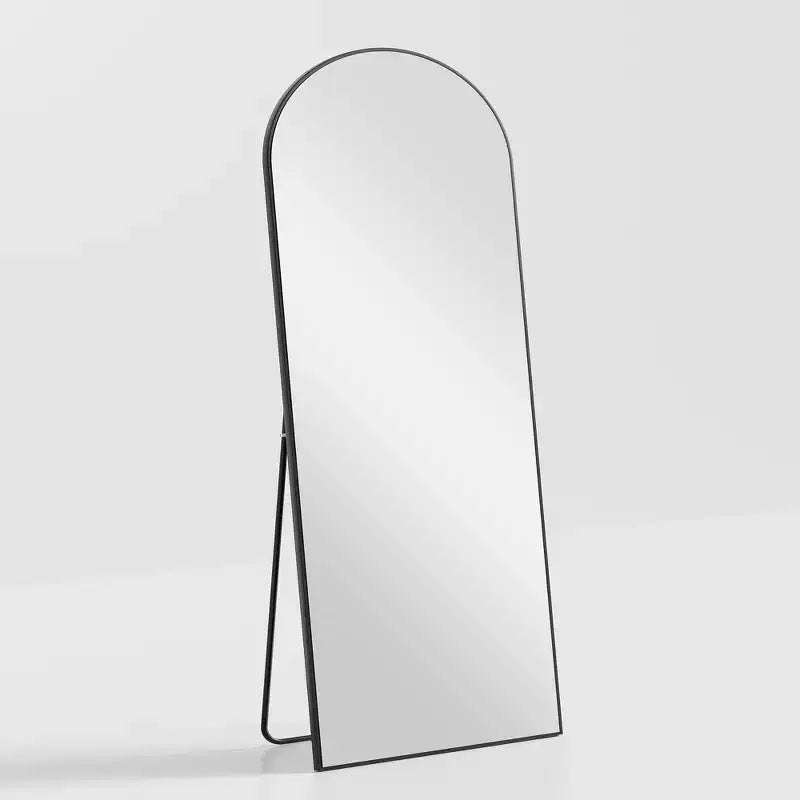 71x31" Large Arched Full Length Floor Mirror - Black Framed, Shatterproof
