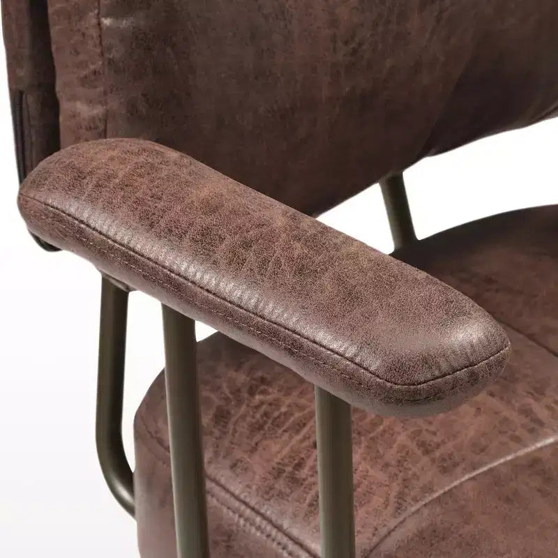 Vintage-Inspired Faux Suede Home Office Chair with Adjustable Height