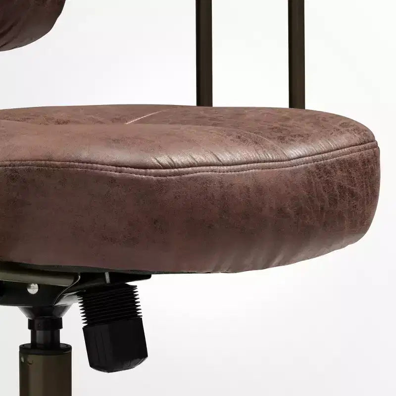 Vintage-Inspired Faux Suede Home Office Chair with Adjustable Height