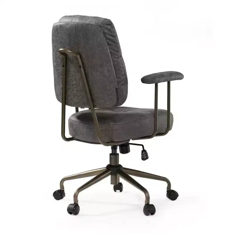 Vintage-Inspired Faux Suede Home Office Chair with Adjustable Height