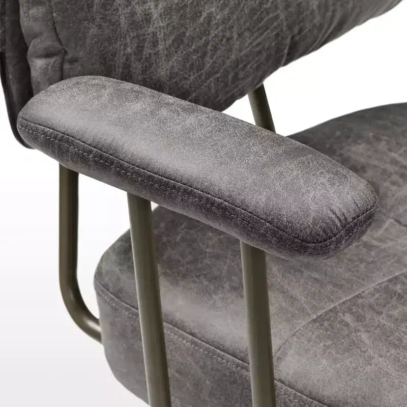 Vintage-Inspired Faux Suede Home Office Chair with Adjustable Height