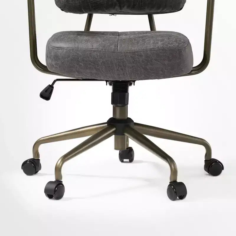 Vintage-Inspired Faux Suede Home Office Chair with Adjustable Height