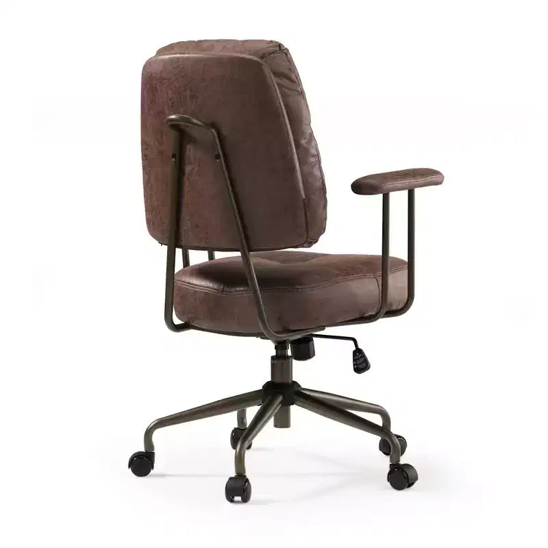 Vintage-Inspired Faux Suede Home Office Chair with Adjustable Height