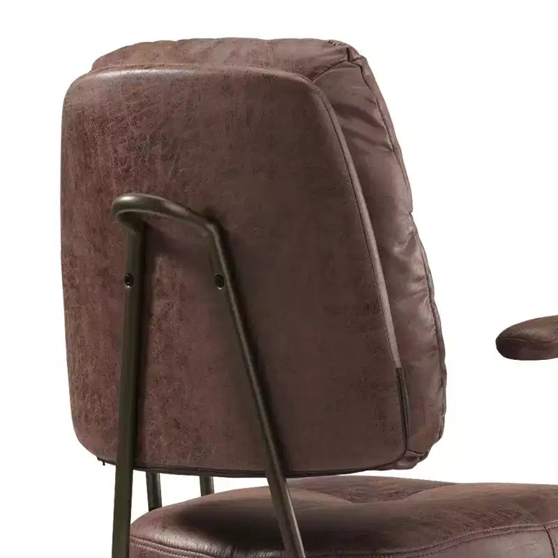 Vintage-Inspired Faux Suede Home Office Chair with Adjustable Height