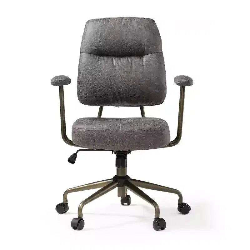 Vintage-Inspired Faux Suede Home Office Chair with Adjustable Height