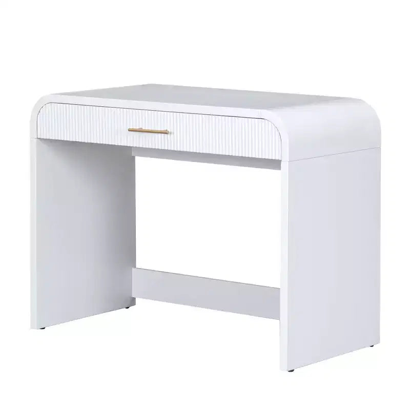 Dressing Vanity Table with Touch Screen LED Mirror and Large Drawer - White