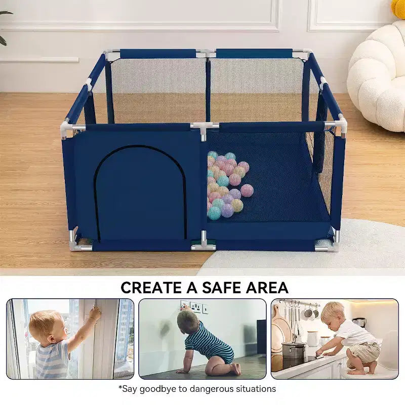 50x50" 4-Panel Baby Playpen - Spacious & Secure Portable Playard