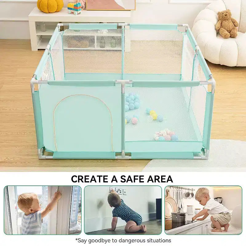 50x50" 4-Panel Baby Playpen - Spacious & Secure Portable Playard