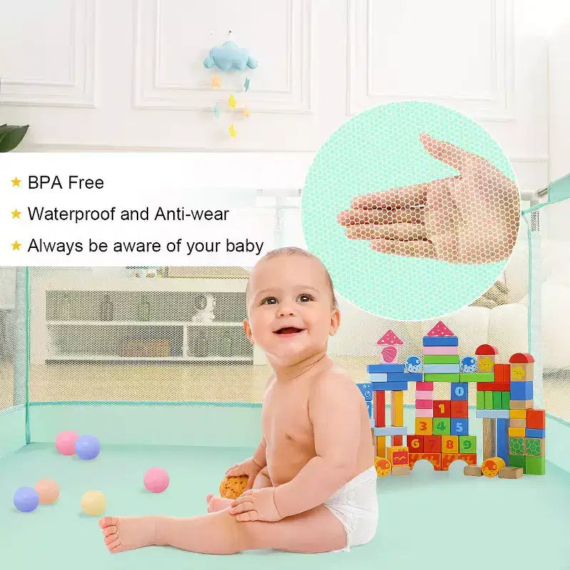 50x50" 4-Panel Baby Playpen - Spacious & Secure Portable Playard