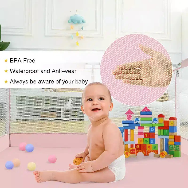50x50" 4-Panel Baby Playpen - Spacious & Secure Portable Playard