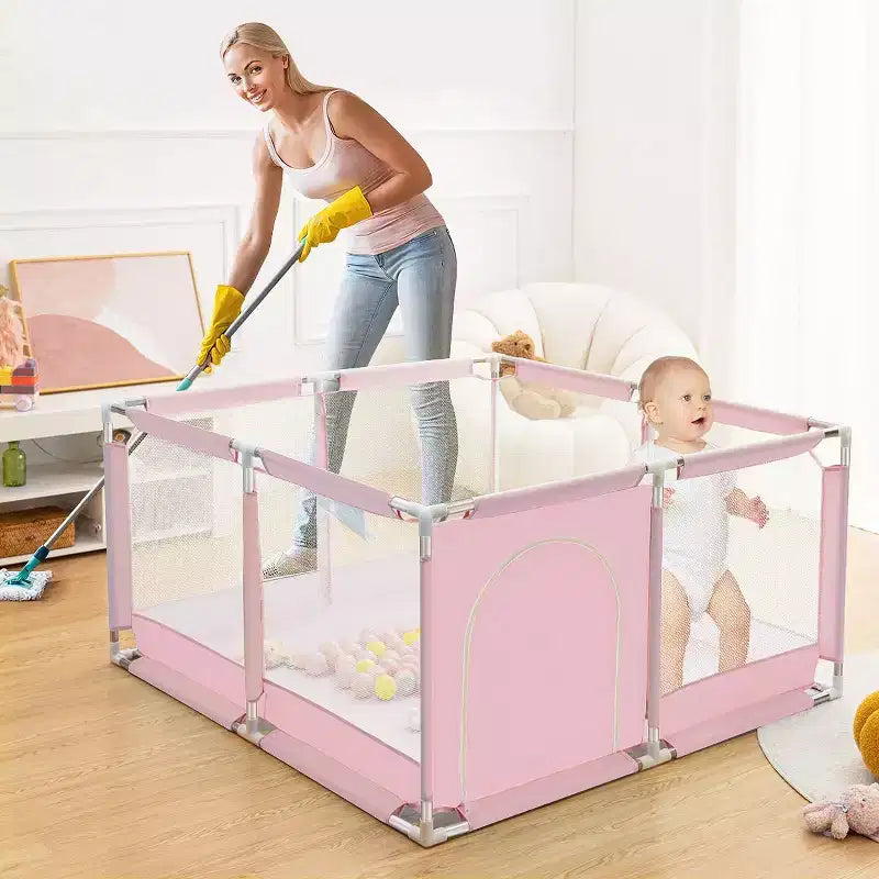 50x50" 4-Panel Baby Playpen - Spacious & Secure Portable Playard