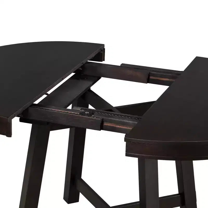Farmhouse Dining Table with 4-Leg X-Shaped Base and 16" Extension Leaf