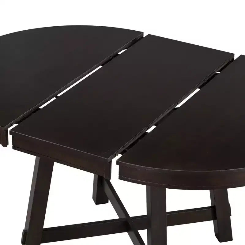 Farmhouse Dining Table with 4-Leg X-Shaped Base and 16" Extension Leaf