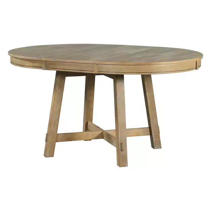 Farmhouse Dining Table with 4-Leg X-Shaped Base and 16" Extension Leaf