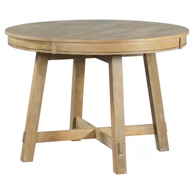 Farmhouse Dining Table with 4-Leg X-Shaped Base and 16" Extension Leaf