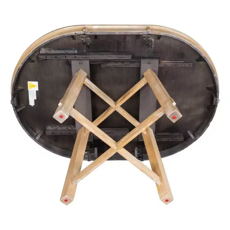 Farmhouse Dining Table with 4-Leg X-Shaped Base and 16" Extension Leaf