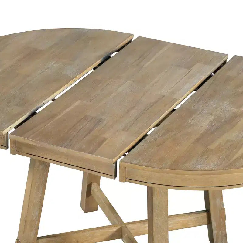 Farmhouse Dining Table with 4-Leg X-Shaped Base and 16" Extension Leaf