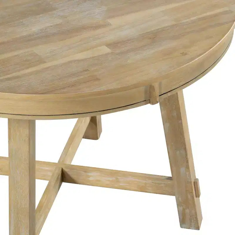 Farmhouse Dining Table with 4-Leg X-Shaped Base and 16" Extension Leaf