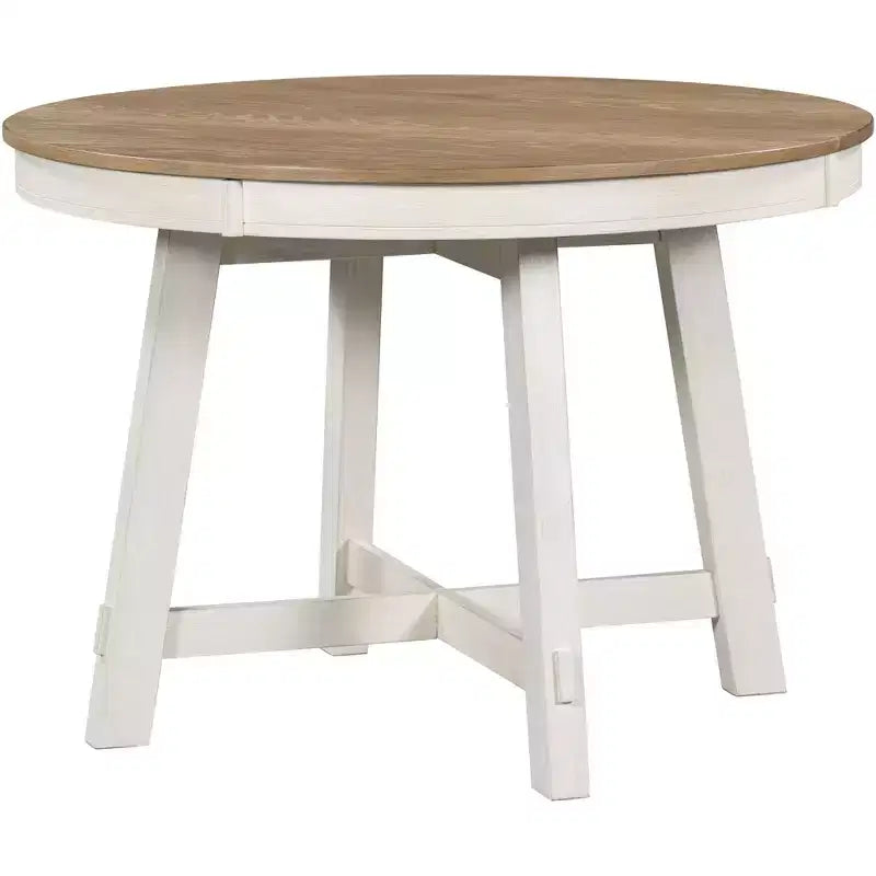 Farmhouse Dining Table with 4-Leg X-Shaped Base and 16" Extension Leaf