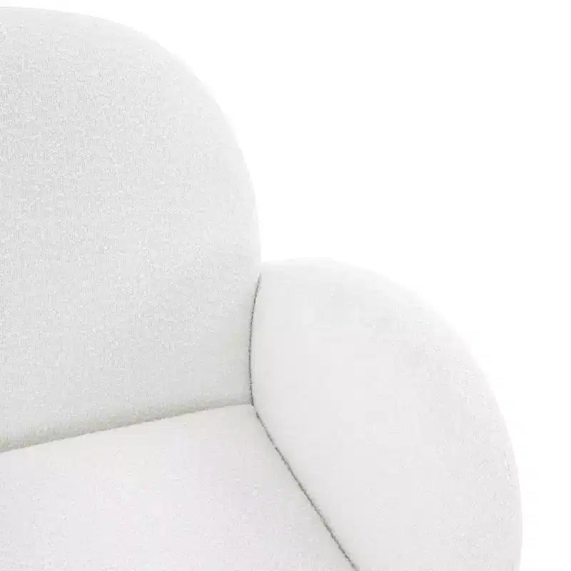 Boucle Accent Chair - Ivory/Black or Black, Wood Legs