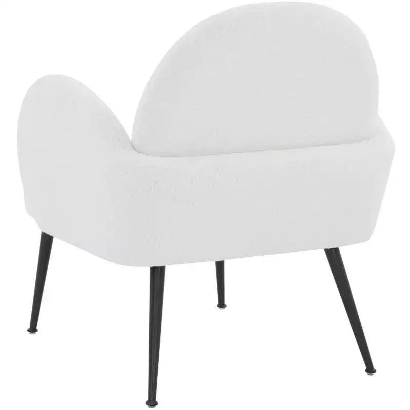 Boucle Accent Chair - Ivory/Black or Black, Wood Legs