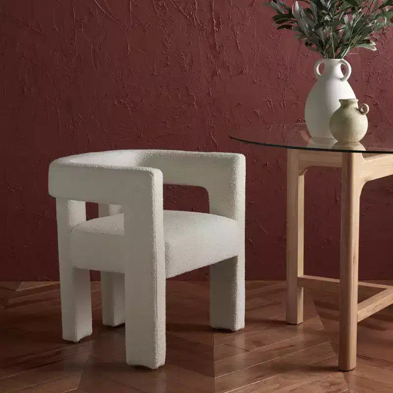 Contemporary Upholstered Dining Chair - Slate Grey, Wood Frame
