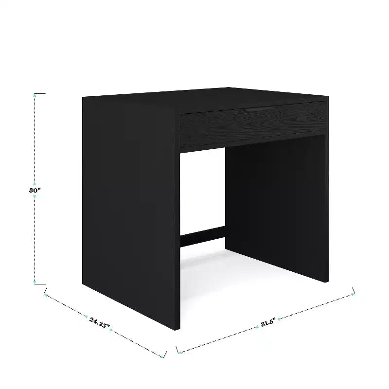 Modular Home Office Single-Drawer Desk with 3-Drawer File Cabinet