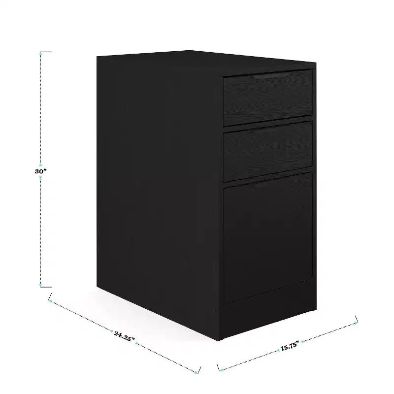 Modular Home Office Single-Drawer Desk with 3-Drawer File Cabinet