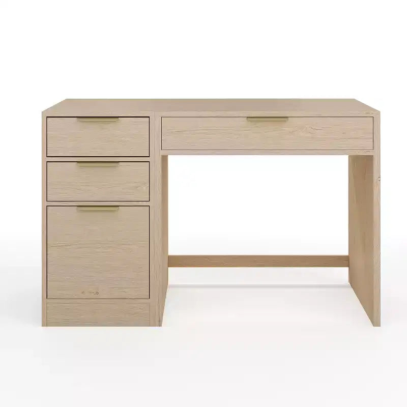 Modular Home Office Single-Drawer Desk with 3-Drawer File Cabinet