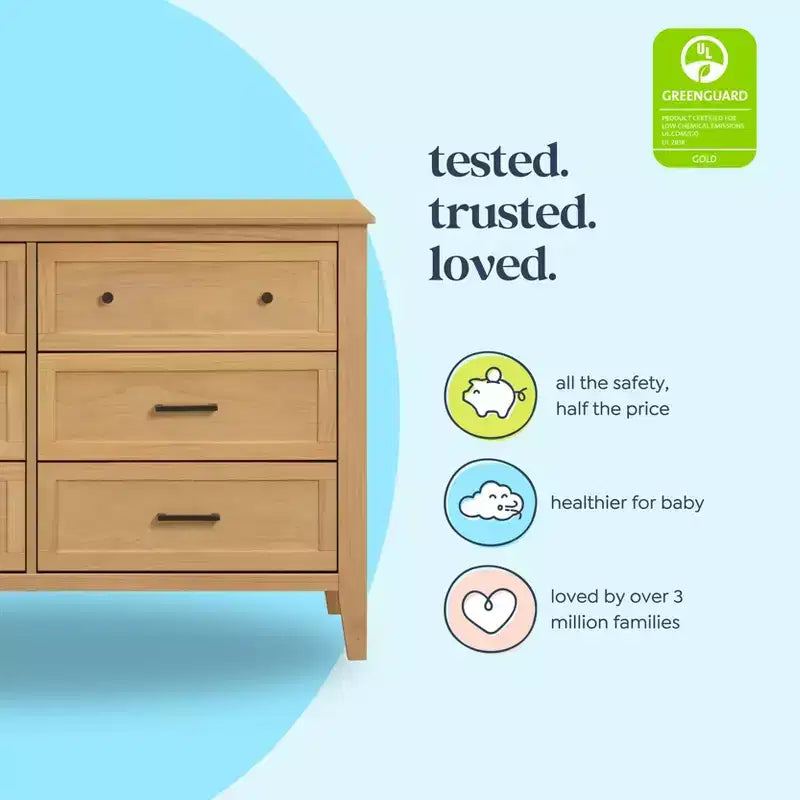 6-Drawer Nursery Dresser - GREENGUARD Gold Certified, Pine Wood