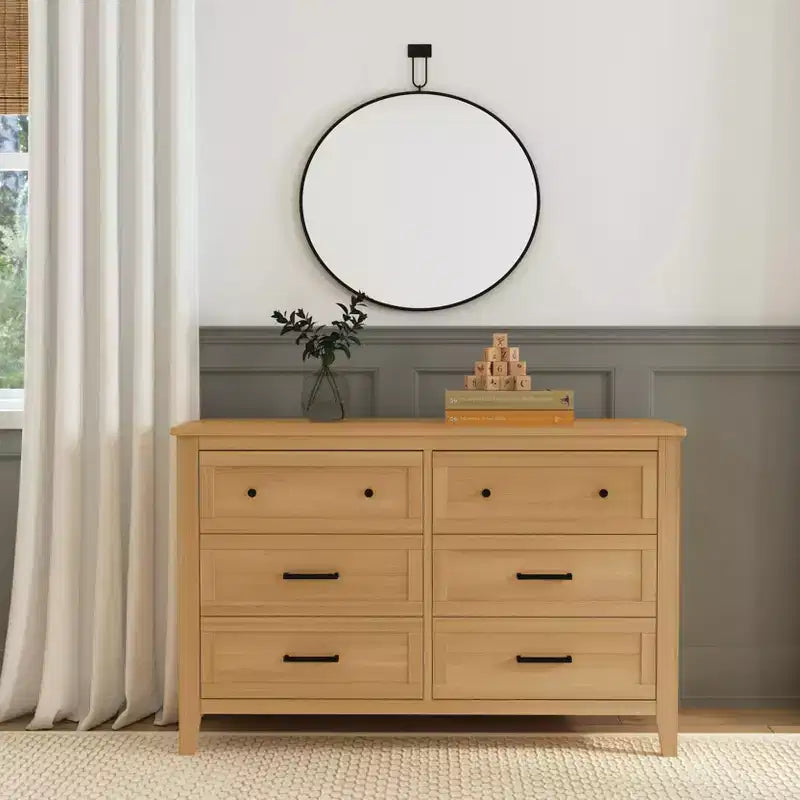 6-Drawer Nursery Dresser - GREENGUARD Gold Certified, Pine Wood