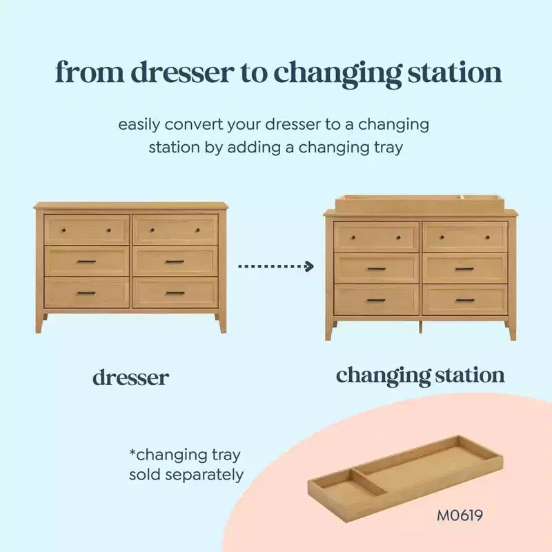 6-Drawer Nursery Dresser - GREENGUARD Gold Certified, Pine Wood