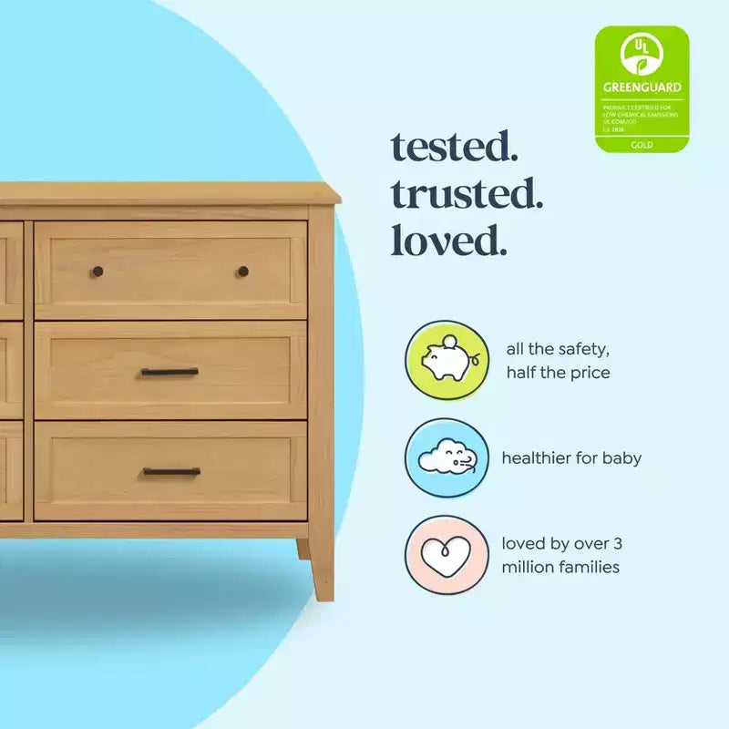6-Drawer Nursery Dresser - GREENGUARD Gold Certified, Pine Wood