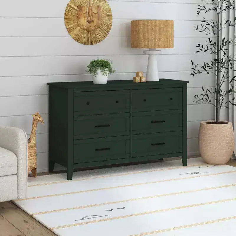 6-Drawer Nursery Dresser - GREENGUARD Gold Certified, Pine Wood