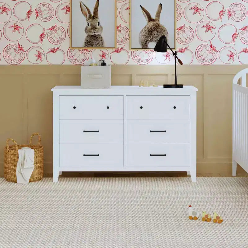 6-Drawer Nursery Dresser - GREENGUARD Gold Certified, Pine Wood