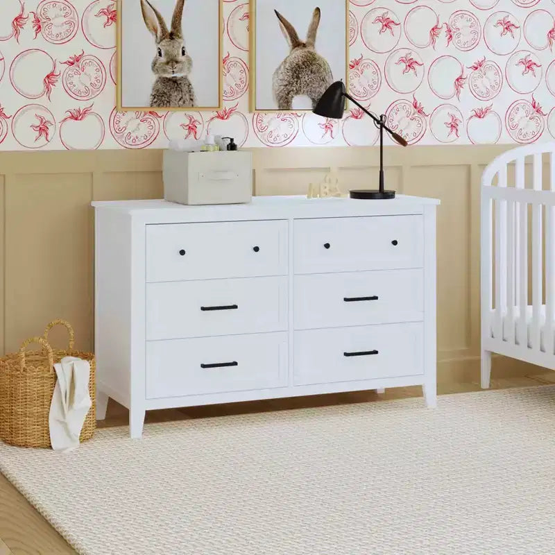 6-Drawer Nursery Dresser - GREENGUARD Gold Certified, Pine Wood