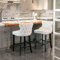 Modern Velvet Wing-Back Counter Stools Set of 2 - Upholstered Bar Chairs for Kitchen, Cafe