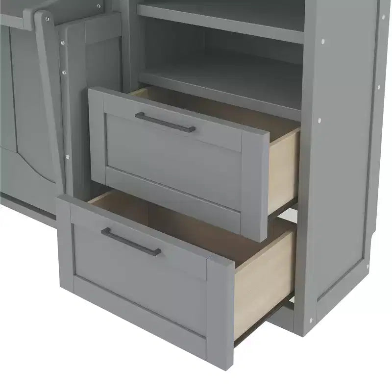 Full Murphy Bed with Closet, Storage Drawers and Shelves for Guest Room or Office