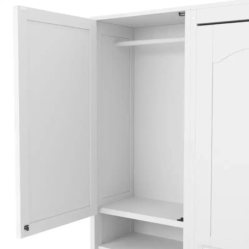 Full Murphy Bed with Closet, Storage Drawers and Shelves for Guest Room or Office