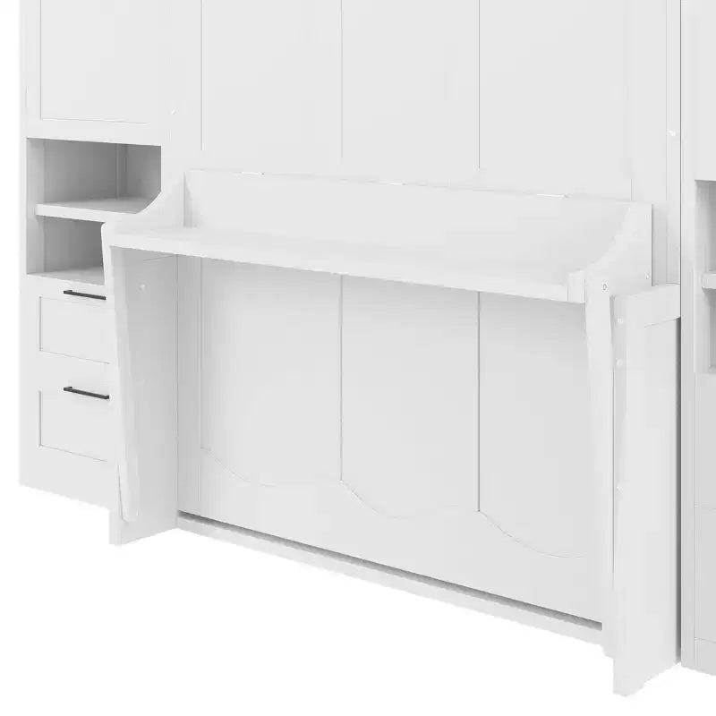 Full Murphy Bed with Closet, Storage Drawers and Shelves for Guest Room or Office