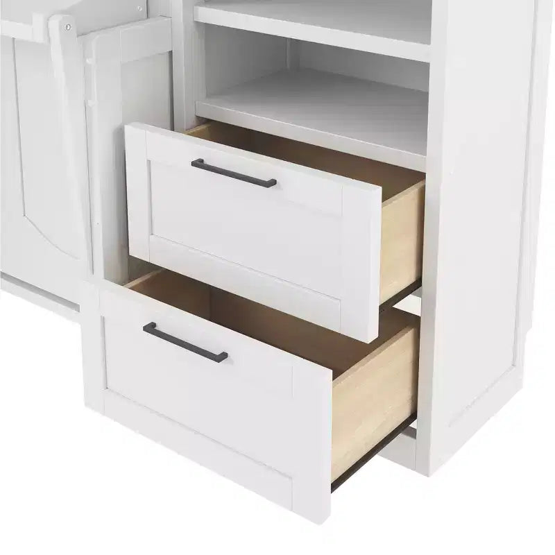 Full Murphy Bed with Closet, Storage Drawers and Shelves for Guest Room or Office