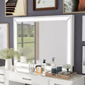 Contemporary LED Mirror with USB Port and 2 Pocket Drawers - Luminous White