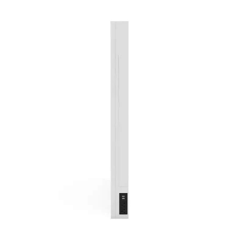 Contemporary LED Mirror with USB Port and 2 Pocket Drawers - Luminous White