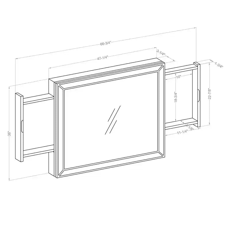 Contemporary LED Mirror with USB Port and 2 Pocket Drawers - Luminous White