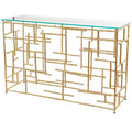 Contemporary Gold Aluminum Console Table
