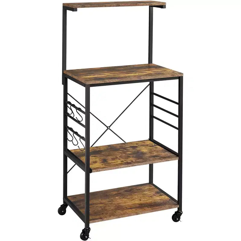 50.5" Kitchen Baker's Rack with 4 Shelves and 6 Side Hooks