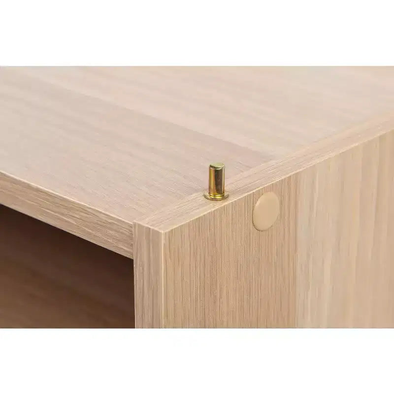 Modular Wood Stacking Storage Box with Adjustable Shelf