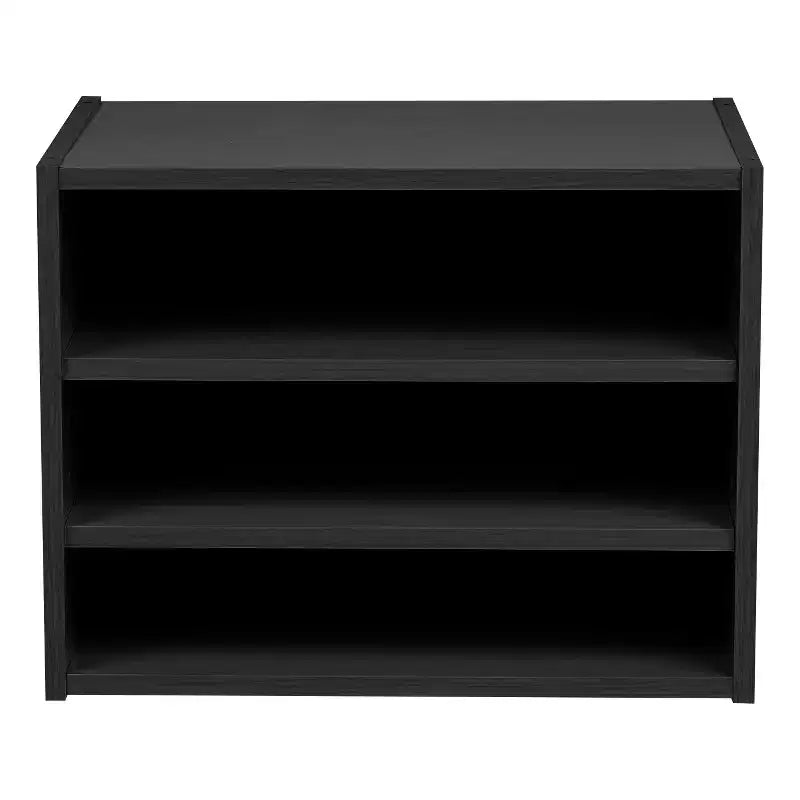 Modular Wood Stacking Storage Box with Adjustable Shelf